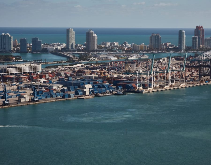 Container terminal seen from above